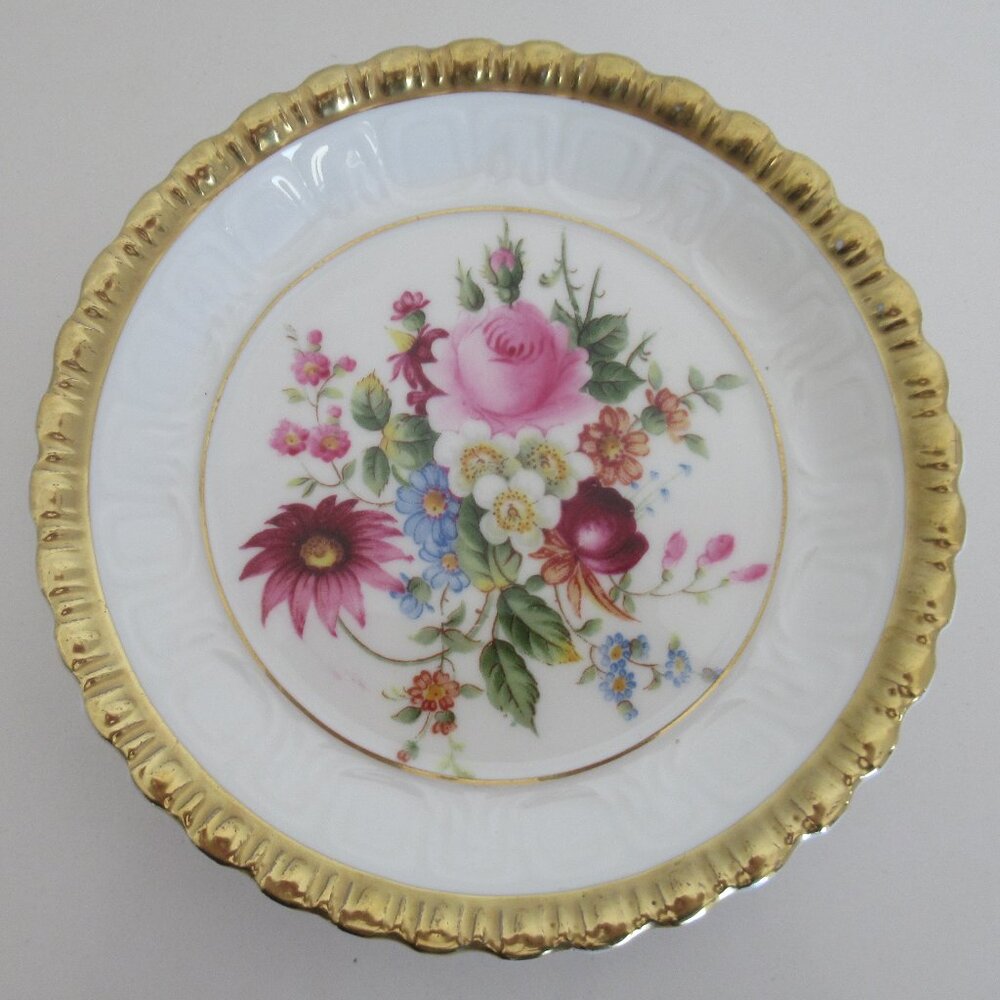 Vtg COALPORT Bone China Round Floral Trinket Dish Jewelry Dish Made in England